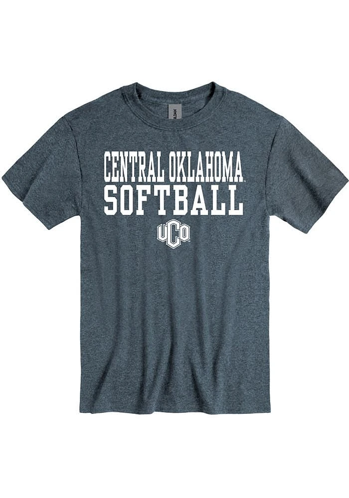 Central Oklahoma Bronchos Grey Softball Short Sleeve T Shirt