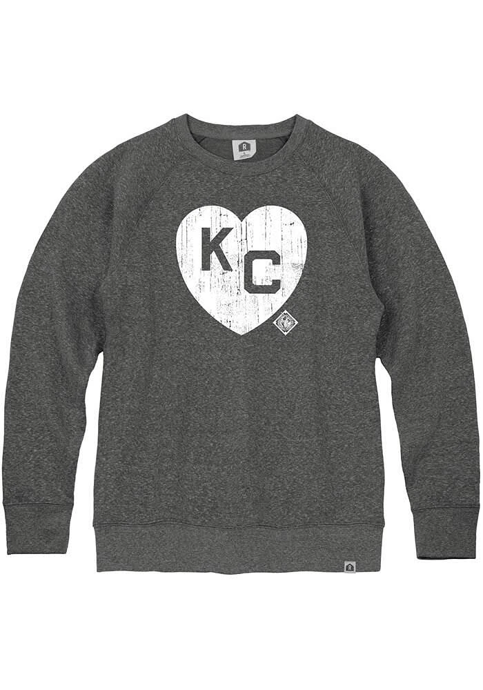 Rally Kansas City Monarchs Mens Heart KC Long Sleeve Fashion Sweatshirt