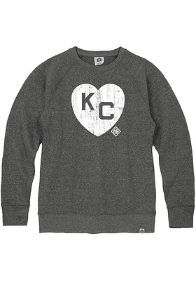 Rally Kansas City Monarchs Mens Heart KC Long Sleeve Fashion Sweatshirt