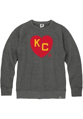 Rally Kansas City Monarchs Mens Contrast Heart KC Long Sleeve Fashion Sweatshirt