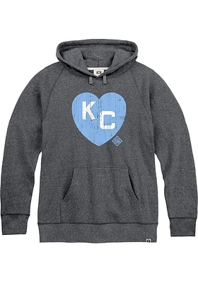 Rally Kansas City Monarchs Mens Navy Blue Heart KC Fashion Hood