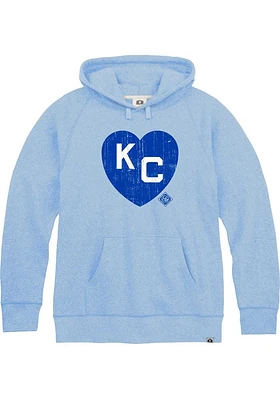 Rally Kansas City Monarchs Mens Light Blue Heart KC Fashion Hood