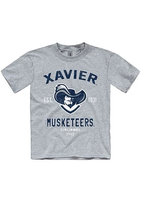 Xavier Musketeers Youth Grey Throwback Short Sleeve T-Shirt