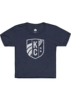 Rally KC Current Youth Navy Blue Tonal Primary Logo Short Sleeve T-Shirt