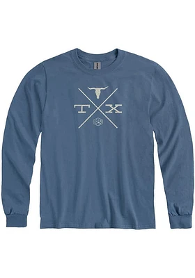 Texas Blue Crossing Long Sleeve T Shirt