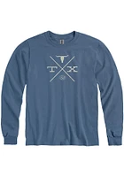 Texas Blue Crossing Long Sleeve T Shirt
