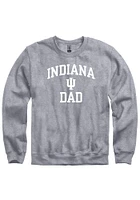 Indiana Hoosiers Mens Grey Dad Number One Graphic Long Sleeve Crew Sweatshirt