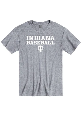 Indiana Hoosiers Grey Baseball Short Sleeve T Shirt