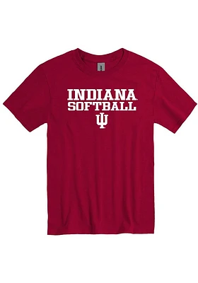 Indiana Hoosiers Crimson Softball Short Sleeve T Shirt