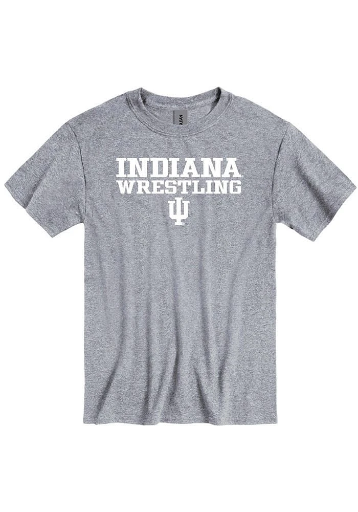Indiana Hoosiers Grey Wrestling Short Sleeve T Shirt