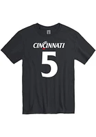 Emory Jones Cincinnati Bearcats Black Name and Number Short Sleeve Player T Shirt