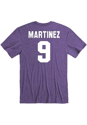 Adrian Martinez K-State Wildcats Purple Football Name and Number Short Sleeve Player T Shirt