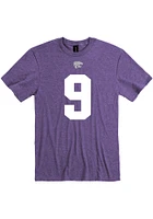 Adrian Martinez K-State Wildcats Purple Football Name and Number Short Sleeve Player T Shirt