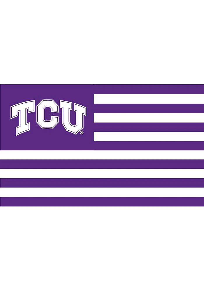 TCU Horned Frogs 3x5 Stripe Style Silk Screen Grommet Flag - Purple