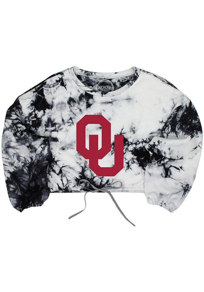 Oklahoma Sooners Womens Black Endzone Crew Sweatshirt