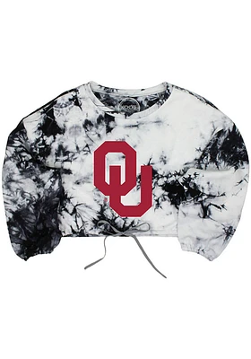 Oklahoma Sooners Womens Black Endzone Crew Sweatshirt