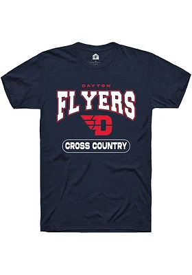 Rally Dayton Flyers Navy Blue Cross Country Short Sleeve Fashion T Shirt