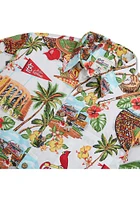 Reyn Spooner St Louis Cardinals Mens White Scenic Button Front Short Sleeve Dress Shirt