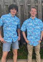 Reyn Spooner St Louis Cardinals Mens Light Blue Kekai Performance Short Sleeve Dress Shirt
