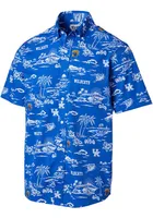 Reyn Spooner Kentucky Wildcats Mens Blue Kekai Short Sleeve Dress Shirt