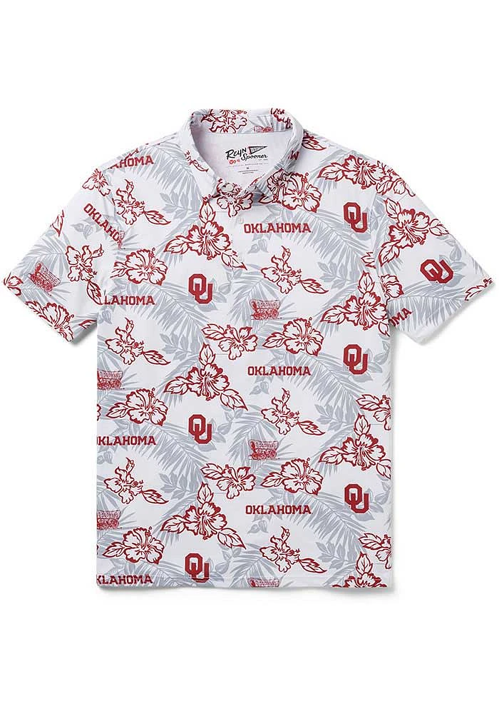 Reyn Spooner Oklahoma Sooners Mens White Pua Short Sleeve Fashion Polo
