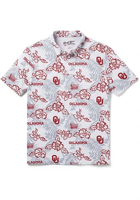 Reyn Spooner Oklahoma Sooners Mens White Pua Short Sleeve Fashion Polo