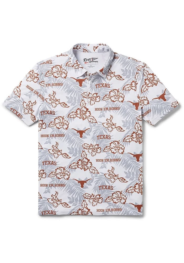 Reyn Spooner Texas Longhorns Mens White Pua Short Sleeve Fashion Polo