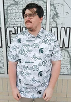 Reyn Spooner Michigan State Spartans Mens White Pua Short Sleeve Fashion Polo