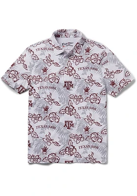 Reyn Spooner Texas A&M Aggies Mens White Pua Short Sleeve Fashion Polo