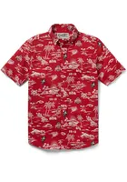 Reyn Spooner Ohio State Buckeyes Mens Red Kekai Classic Short Sleeve Dress Shirt