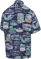 Reyn Spooner Michigan Wolverines Mens Blue Scenic Short Sleeve Dress Shirt