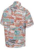 Reyn Spooner Texas Longhorns Mens Burnt Orange Scenic Short Sleeve Dress Shirt
