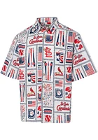 Reyn Spooner St Louis Cardinals Mens White Americana Short Sleeve Dress Shirt