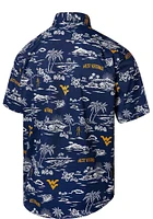 Reyn Spooner West Virginia Mountaineers Mens Blue Kekai Short Sleeve Dress Shirt
