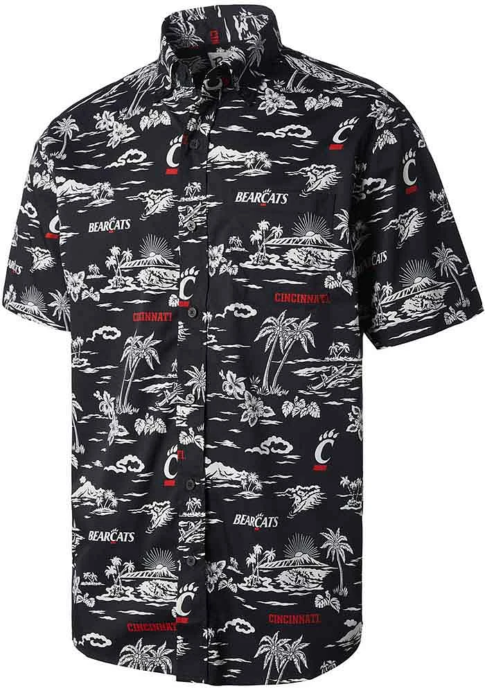 Reyn Spooner Cincinnati Bearcats Mens Black Kekai Short Sleeve Dress Shirt