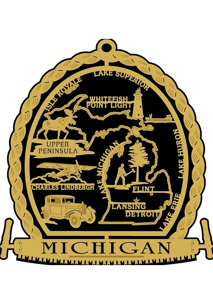 Michigan Brass Ornament