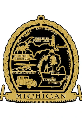 Michigan Brass Ornament