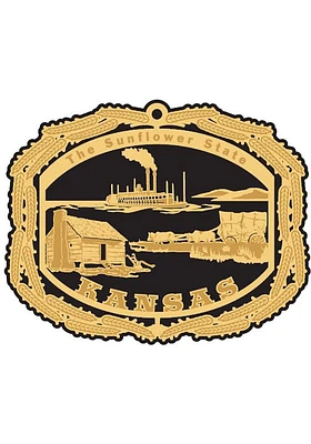 Kansas Sunflower State Graphic Ornament