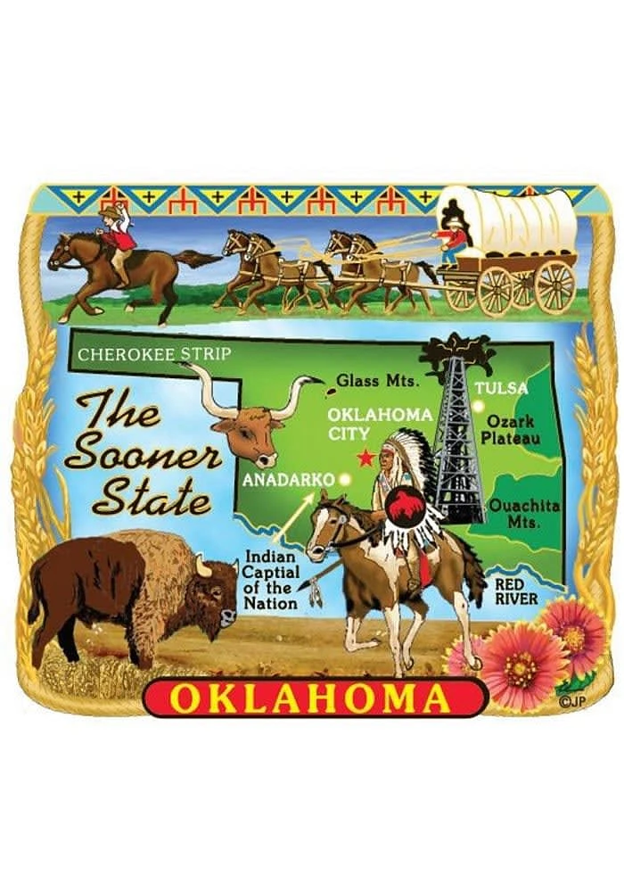 Oklahoma Landmarks Fiberboard Magnet