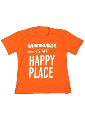 Texas Youth Orange Happy Place Short Sleeve Fashion T-Shirt