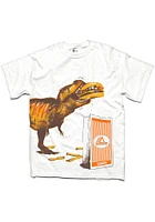 Texas Youth White T-Rex Short Sleeve Fashion T-Shirt