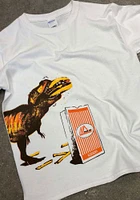 Texas Youth White T-Rex Short Sleeve Fashion T-Shirt