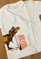 RALLY White T-Rex Short Sleeve T Shirt