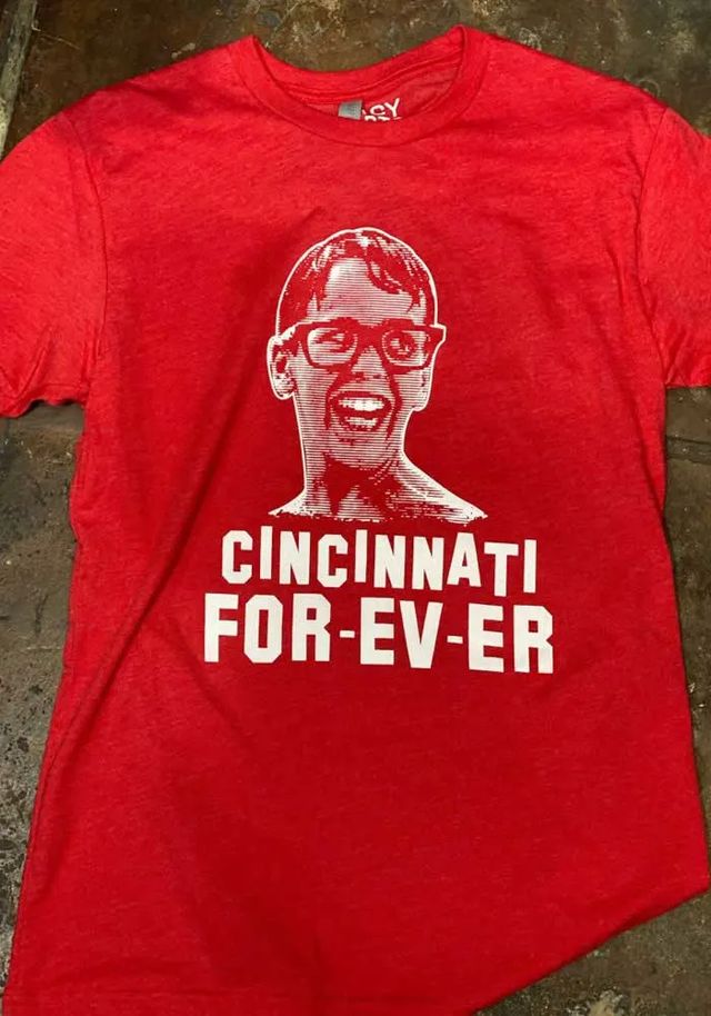 Cincy Shirts Cincinnati Red For-Ev-Er Short Sleeve Tee