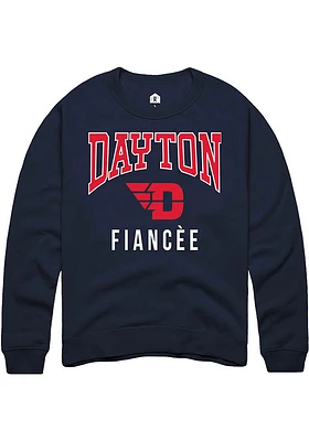 Rally Dayton Flyers Mens Navy Blue Fianc√©e Long Sleeve Crew Sweatshirt
