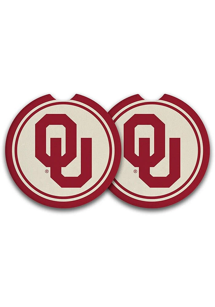 Oklahoma Sooners 2 Pack Car Coaster - Red
