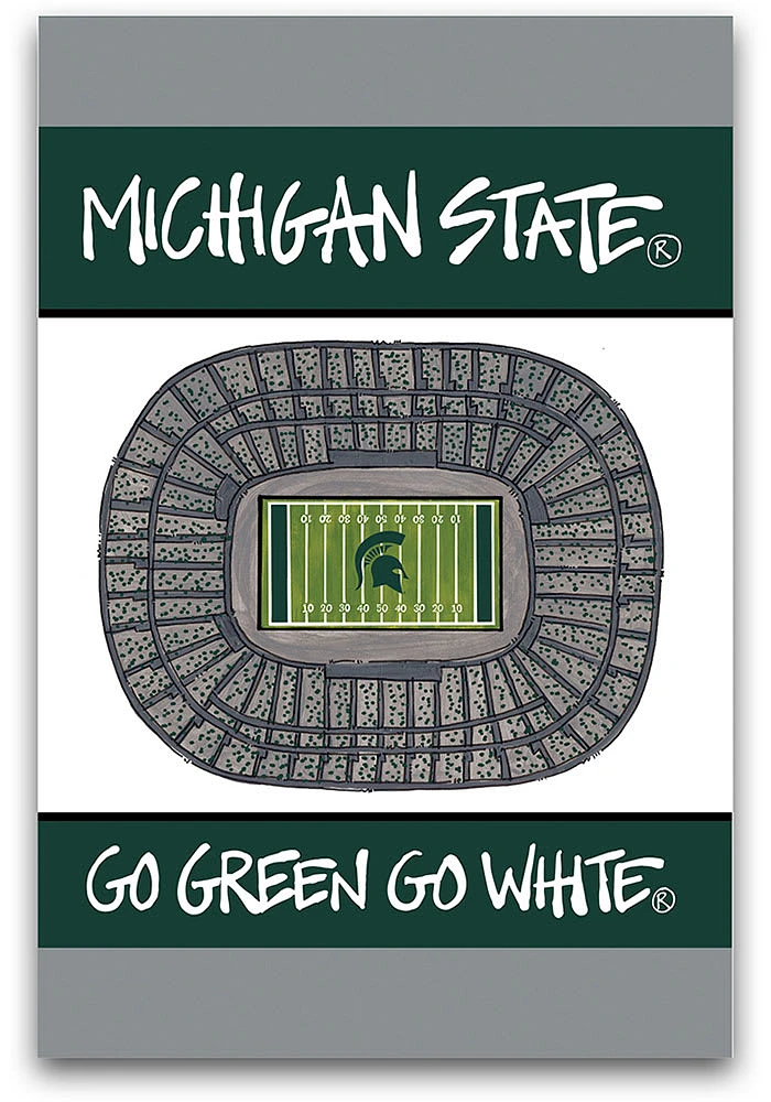 Michigan State Spartans Stadium Garden Flag - Green