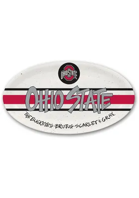 Ohio State Buckeyes 6.75x12.25 Melamine Oval Serving Tray