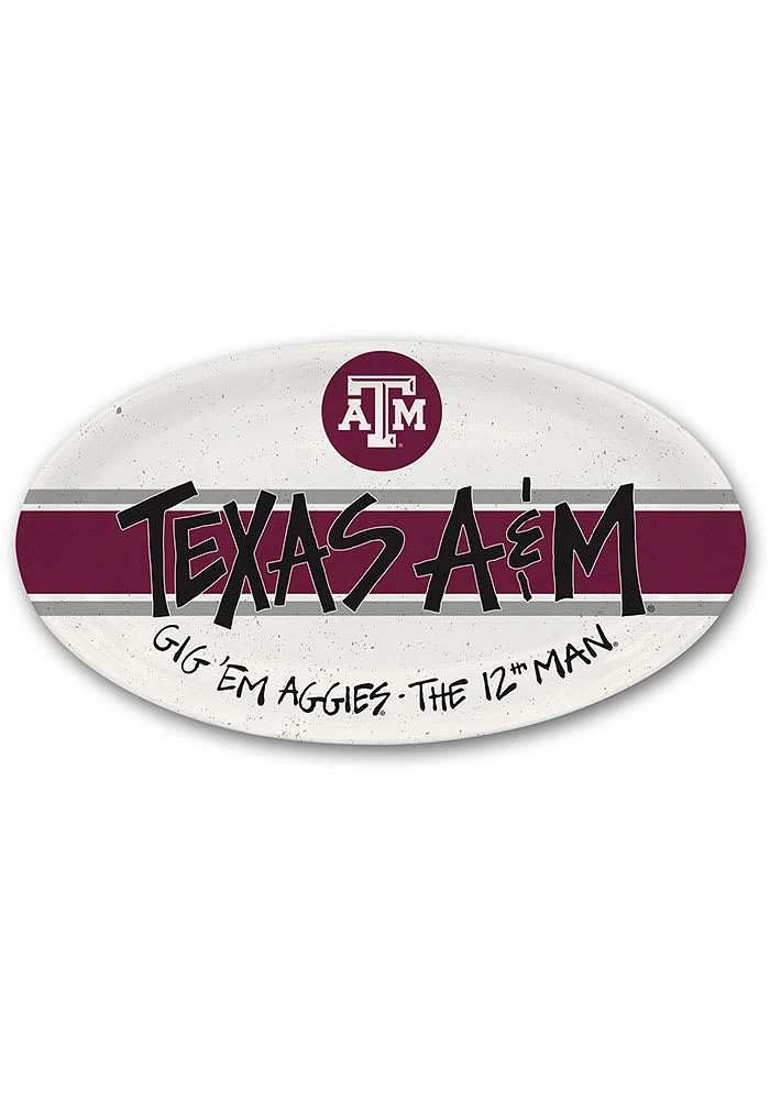 Texas A&M Aggies 6.75x12.25 Melamine Oval Serving Tray