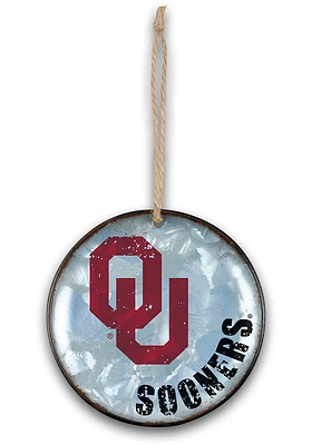 Oklahoma Sooners Metal Ornament - Red